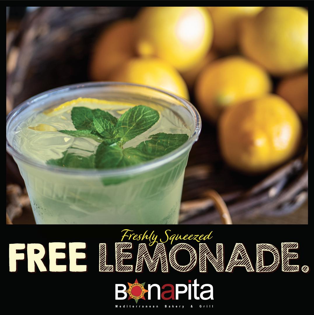 Stay refreshed this summer with lemonade from BONAPITA! Join our email list, and we'll give you one for free. eatbonapita.com