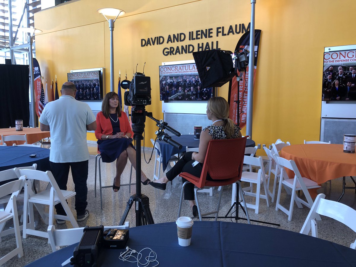 SyracuseUToday's tweet photo. Coming up today on @SquawkCNBC: @contessabrewer spotlights @IVMFSyracuseU leaders and #EBVSU veterans in a story about the biggest challenges facing women veterans today. Tune in! @Harri8t @SyracuseU https://t.co/3eyUcxY37i