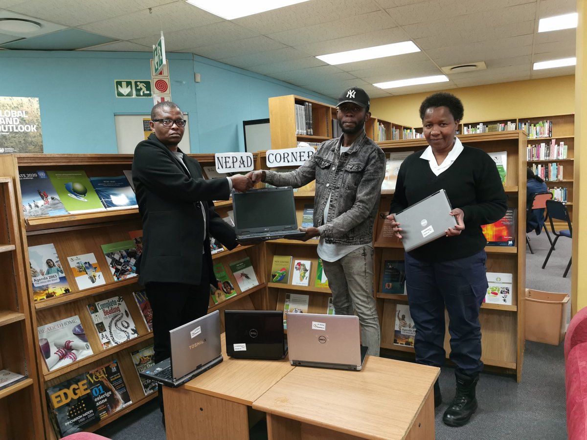 NEPAD_Agency's tweet photo. Our Comms &amp; Admin teams are keeping the “Africa Corner” alive in the Midrand Library. Today, several computers were added to the section for expanding knowledge on #Africa” https://t.co/DSZwdyLT9t