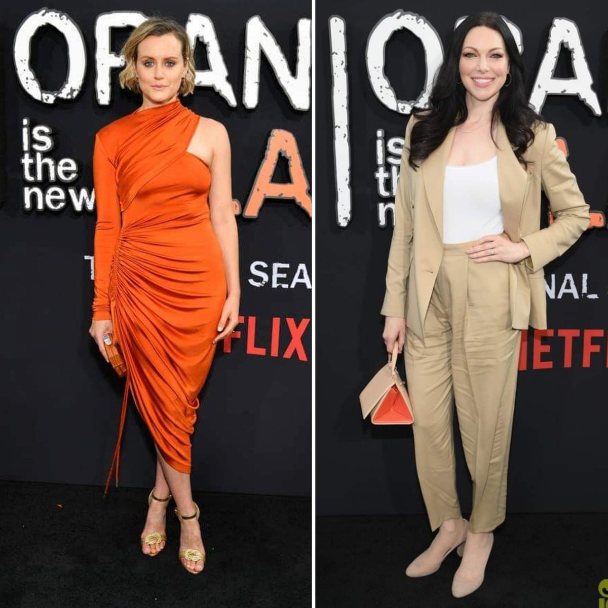 MEGustaChannel's tweet photo. #MEGustaModa - #TaylorSchilling veste abito #Monse e #LauraPrepon veste completo #RalphLauren, scarpe #JimmyChoo e clutch #Mlouye sul #redcarpet della premiere della settima e ultima stagione di #OrangeIsTheNewBlack https://t.co/EO93zJhKWI
