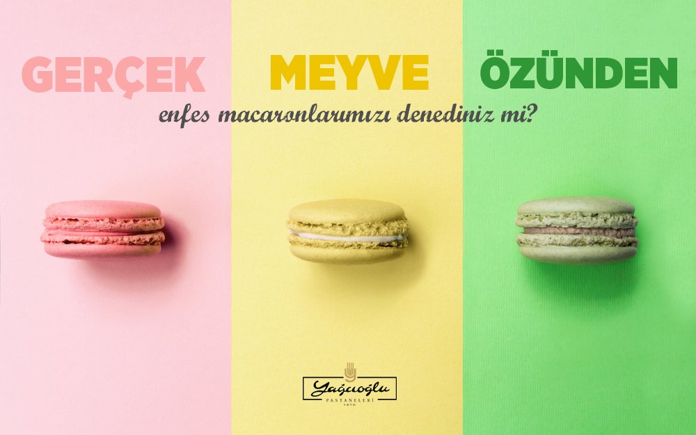 🌈Gerçek meyve özlerinden yaptığımız enfes macaronlarımızı denediniz mi?✨😍🍓🍋
#YağcıoğluPastaneleri