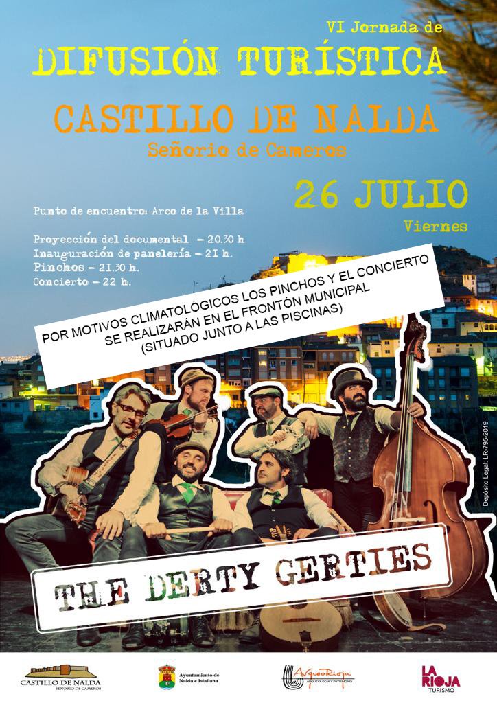AytoNalda's tweet image. Por motivos climatológicos 💦💨los pinchos y el concierto de la VI Jornada de Difusión Turística del Castillo de Nalda se llevarán a cabo en el frontón municipal. Seguimos adelante!