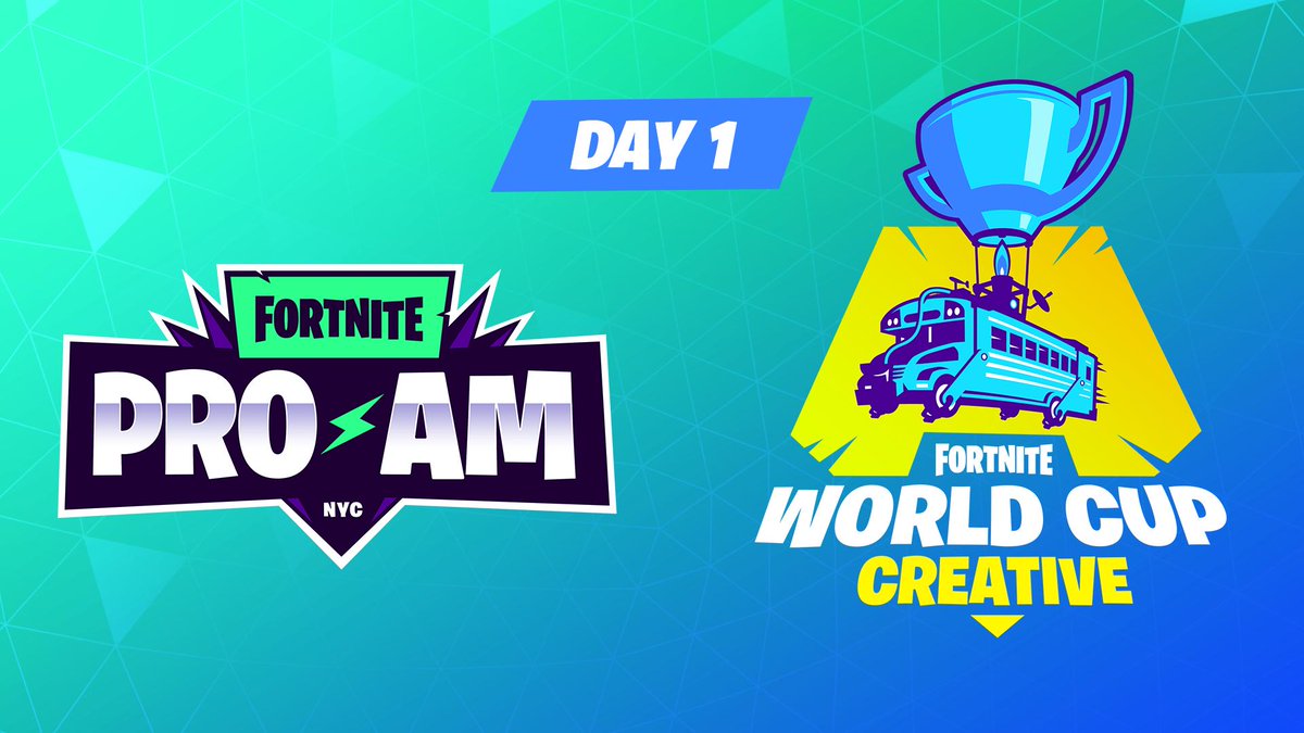 Day 1 of the #FortniteWorldCup Finals is about to begin! 

Pre-Show: 12:30 PM ET 
Show Start: 1:00 PM ET 

Tune in here on Twitter or at fortnite.com/worldcup