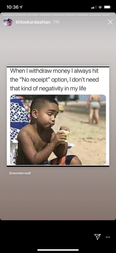 _mimitaylor's tweet image. i’m truly sry 4 another tweet about the kardashians but i’ve been thinking about this for weeks... is khloé mocking people who have low atm balances? is this cultural appropriation? is she presenting it as anthropological research at a conference for rich people? i need answers