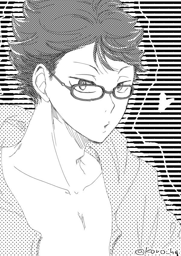 及川原稿しながら息抜きにラクガキで及川描いた 