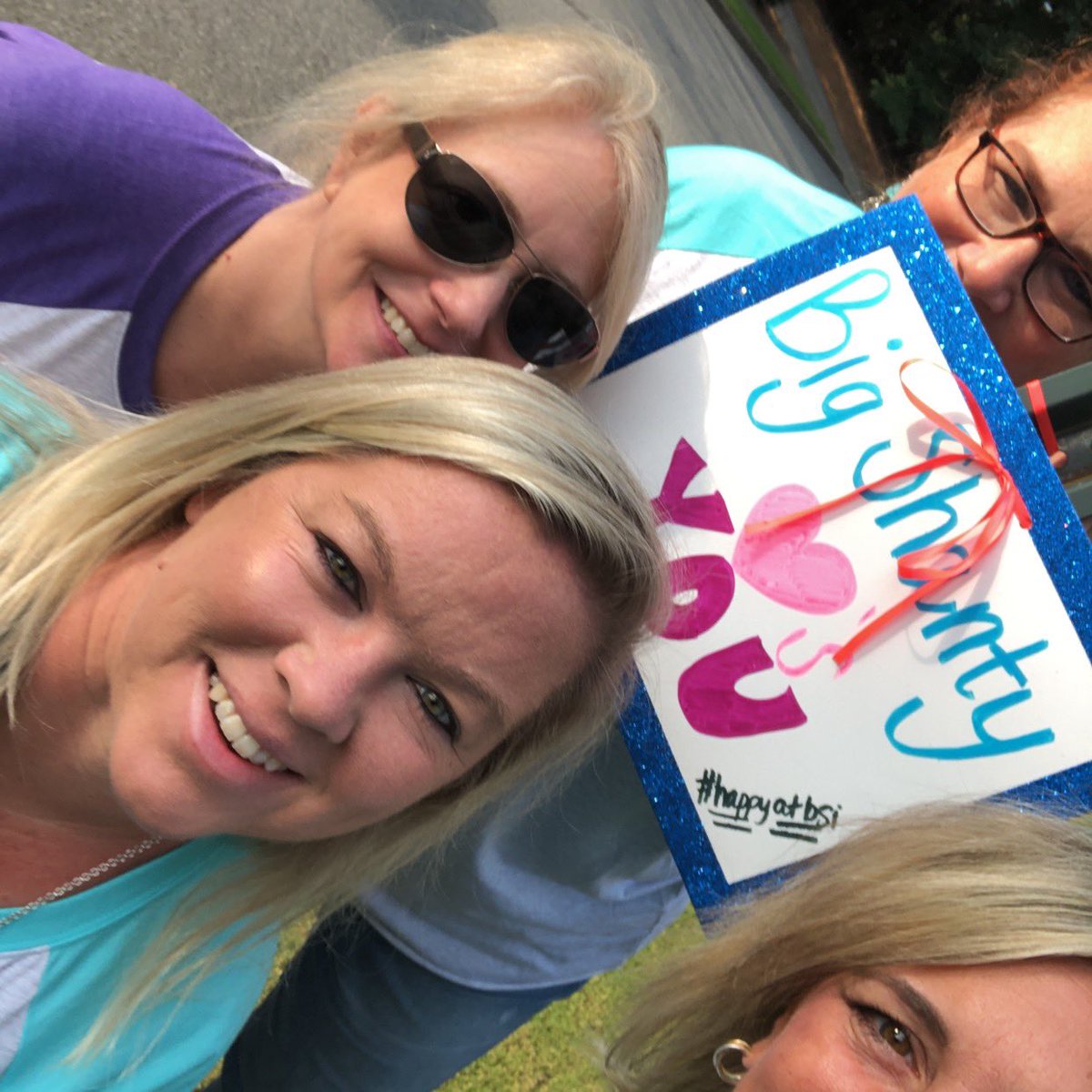 Spreading happiness and joy to the Liberty Commons neighborhood #libertycommons for the upcoming school year at Big Shanty #bsieaglepride #gyho #happyatbsi
