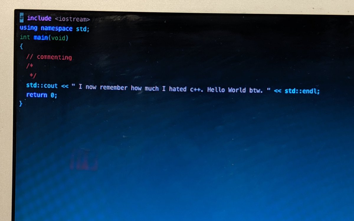 sonpal_aditya's tweet photo. The beginning of day 5 at the MolSSI Software Summer School and a throwback to the bad old days 😂 #cpp #helloworldagain https://t.co/D8OUXLz0v1