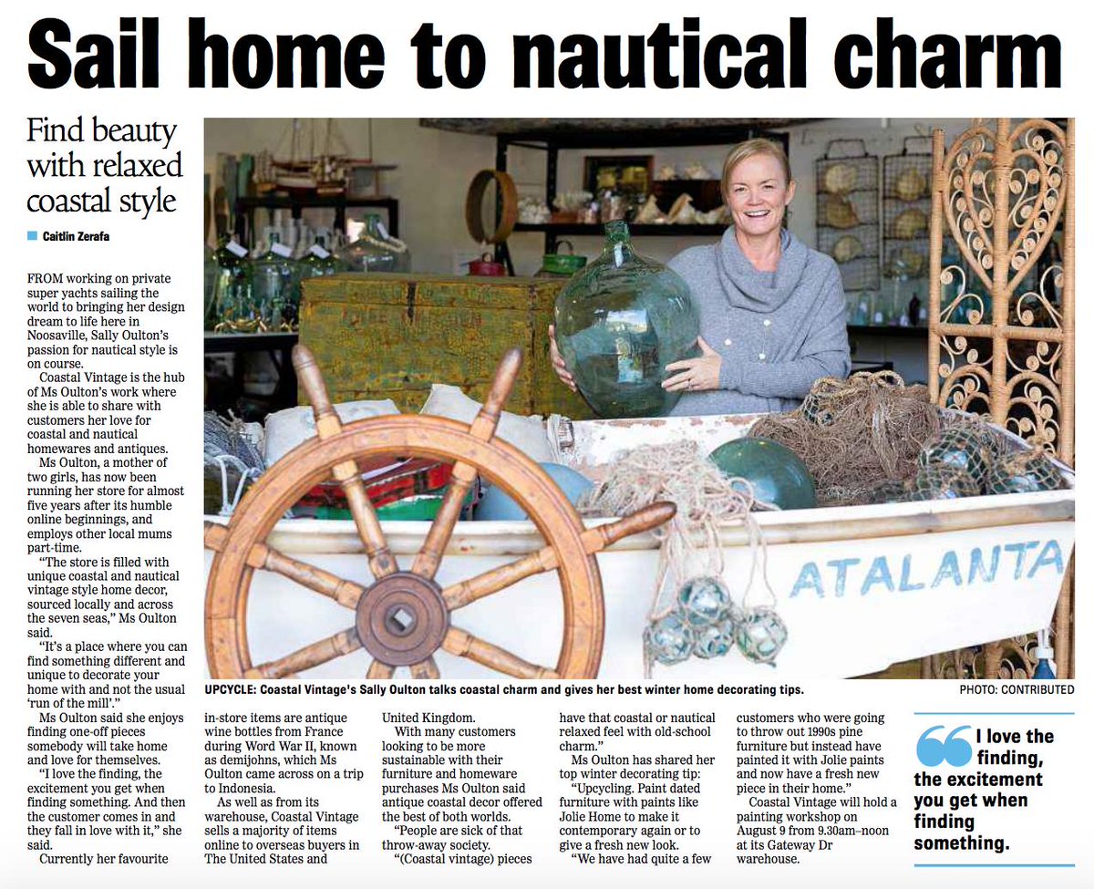 joliepaints's tweet photo. Love seeing Jolie Retailers featured in publications! Each Jolie Retailer is unique, and we love celebrating their individuality and creativity. Check out the story behind Australian retailer Coastal Vintage in the latest edition of Noosa News! 
#jolieretailer #joliecommunity https://t.co/vMP4X4Bsmp
