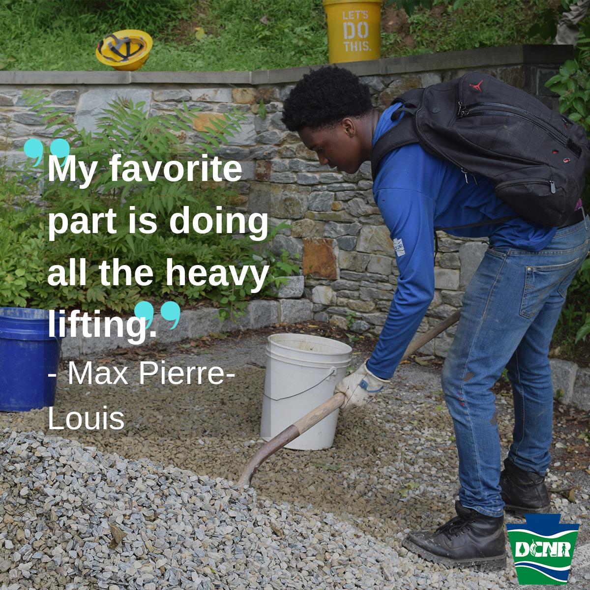DCNRnews's tweet image. Max Pierre-Louis heard about the #PAOutdoorCorps York summer youth crew from his dad. He thought it would be a good way to spend the summer before eleventh grade; and has enjoyed the work -- although he says he could do with a few less bugs! #PASummerInterns #InternsofPA2019