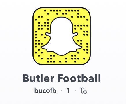 ButlerGrizzlyFB's tweet photo. Butler Football is adding a new medium to their arsenal. Add us on Snapchat for all updates on Butler Football! #BuCoFB #addus https://t.co/OfdclLZFt4
