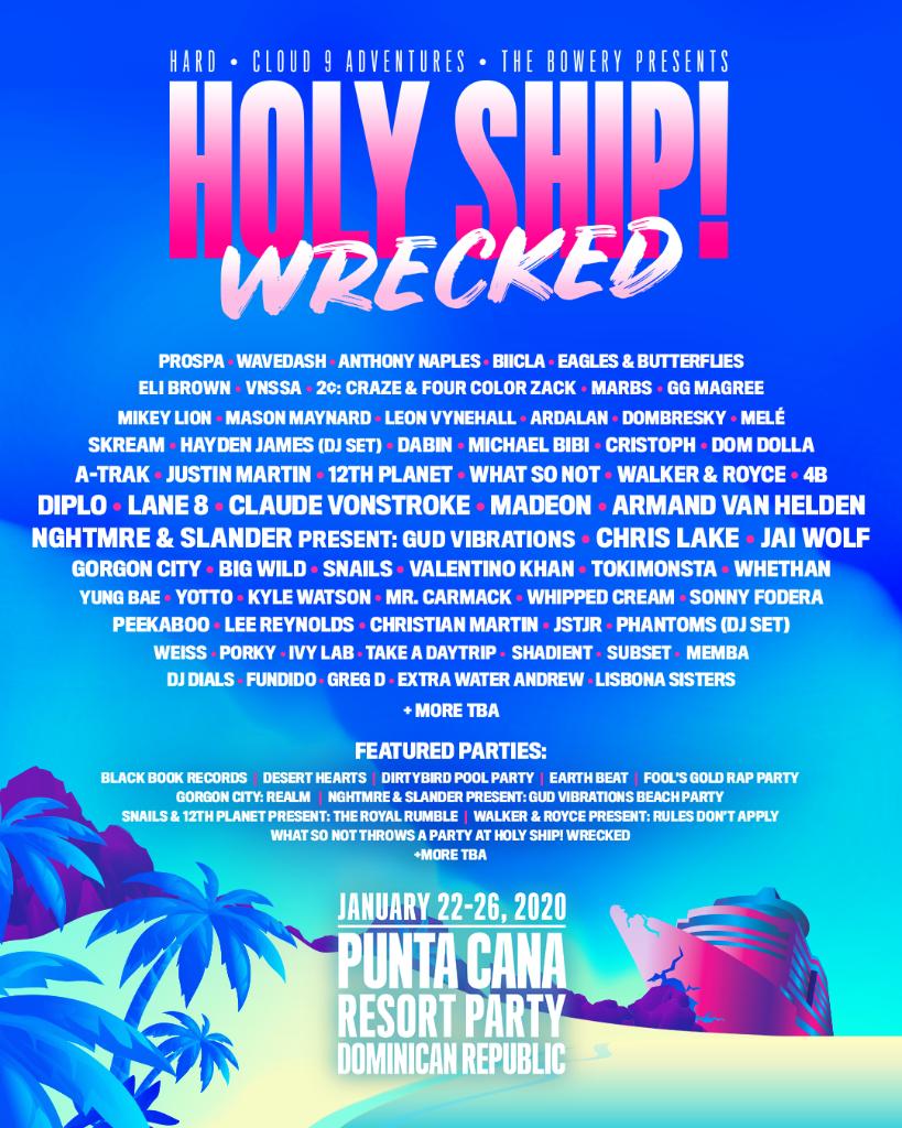 2020 Holy Ship lineup