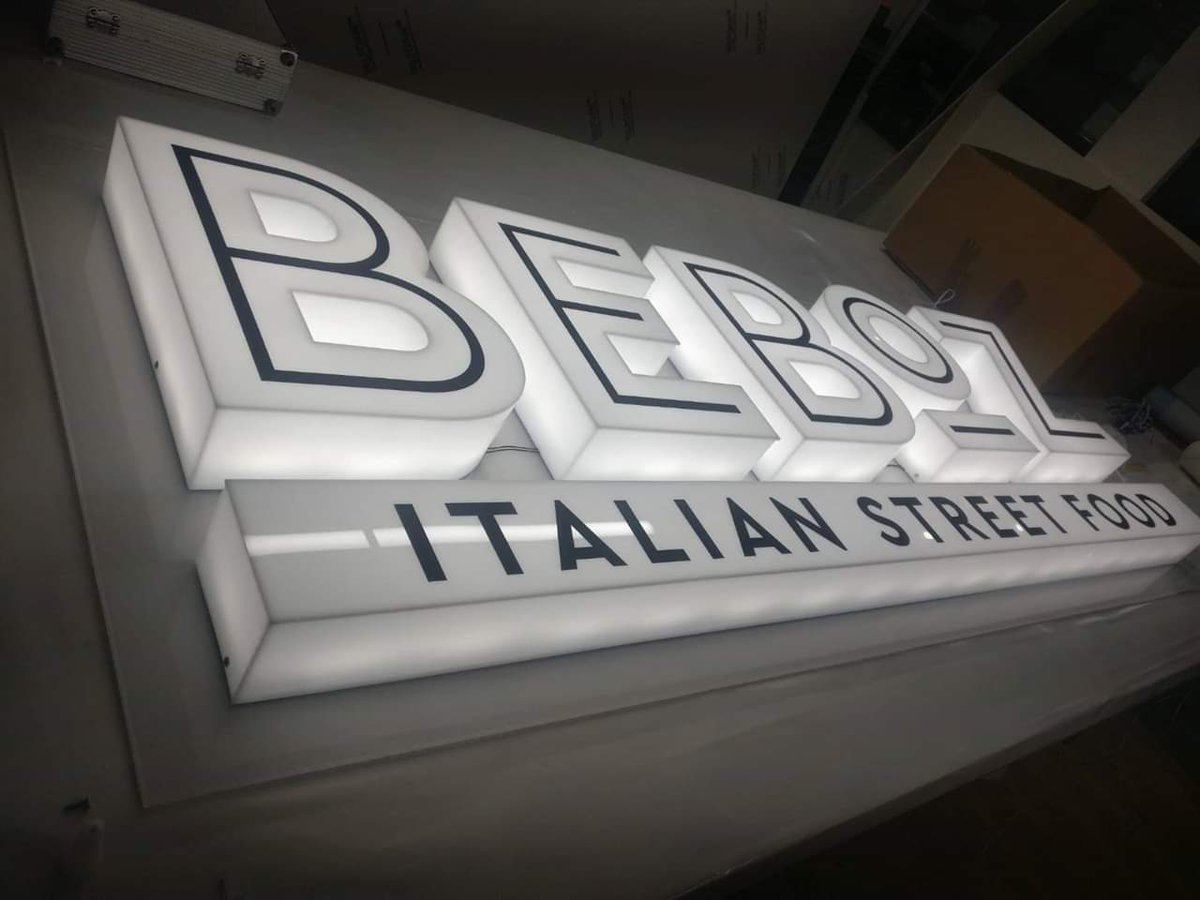 DX_Signs's tweet photo. Built-up letters with LED lighting system, made in Dx Signs studios from scratch! #letters #builtupletters #dxsigns #dxsignsstudio #beboz #italianstreetfood #lovestreetfood #lovesigns #illuminatedsigns #authenticfood #italianfood #streetsoflondon https://t.co/8s42oEDgDd