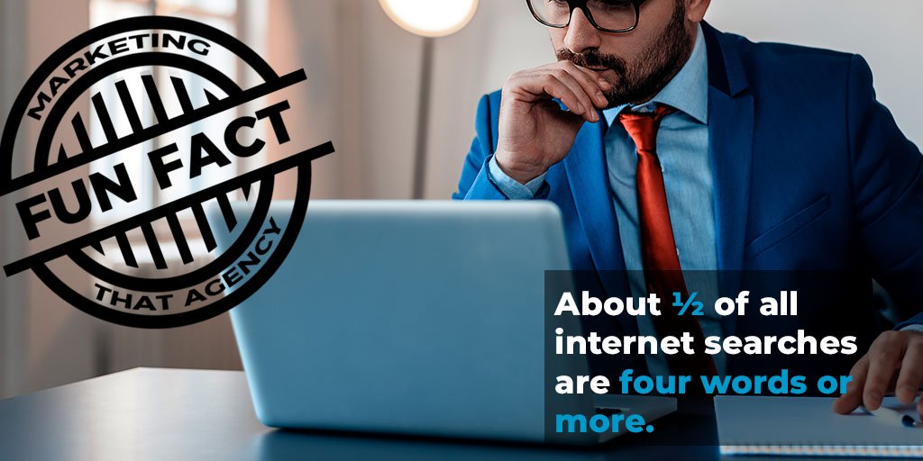 THAT_Agency's tweet photo. How many words do you use in your searches?    
#MarketingFact #SEO https://t.co/YEtcDbF5rj