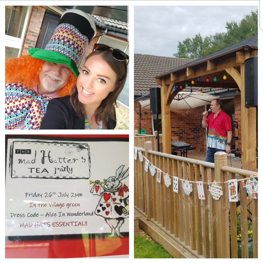 BoltonCareHomes's tweet photo. Brilliant afternoon at the Mad Hatter's Tea Party at #Millview. Residents were up singing and dancing with the "Sweet Caroline Neil Diamond Tribute Act". The residents and staff have definitely got that #fridayfeeling! Amazing effort!💃🕺💃🕺#makingpeoplehappier ❤ @AdviniaHCLtd https://t.co/cX1CmDQ95F