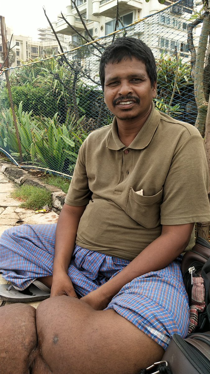 firozeshakir's tweet photo. My good friend Majid has #elephantisis comes to bathe at sweet water spring at #BandraBandstand than walks the steep #KaneRoad to beg at #MountMary. https://t.co/7k03wn2iCp