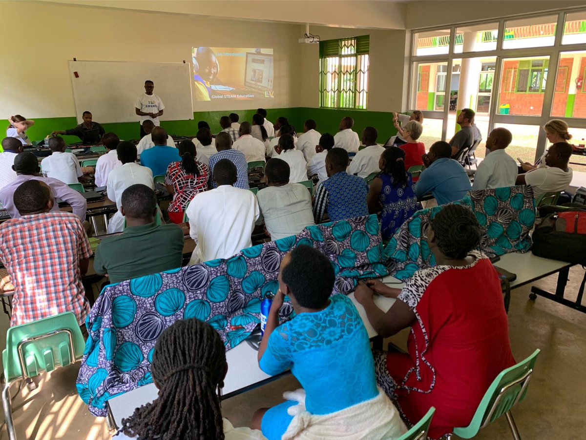 LevelUpVillage's tweet photo. Via @drjasonpeters:
"We were honored to have Dr. Marsha Gordon and Tom Allen, Country Director for @Bridge2 Rwanda, on campus recently to kick off the pilot for the first "Level Up Village" program in Rwanda!" #GlobalEd #GlobalSTEAM #RwandaEd #21stCenturyEd #edtech #edchat https://t.co/xWDgilwrxF