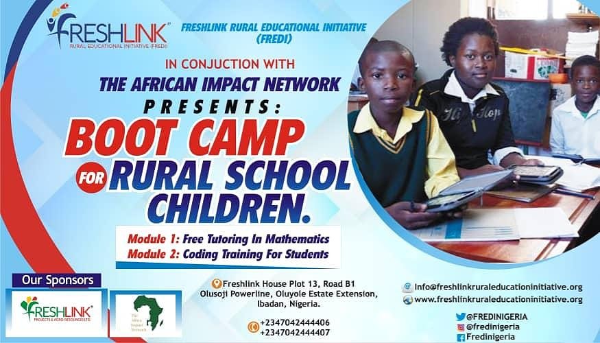 FREDINIGERIA's tweet photo. Boot camp for Rural School Children.... Coming soon...
Lets make it a responsibility to invest in the children.. "Train a Child and Build the Future"

#educateachild 
#ruraleducation 
#ruraleducationproject
#buildthefuture
#FridayMotivation 
#FridayThoughts 
#Mauritius https://t.co/Nd1GG1T4uw