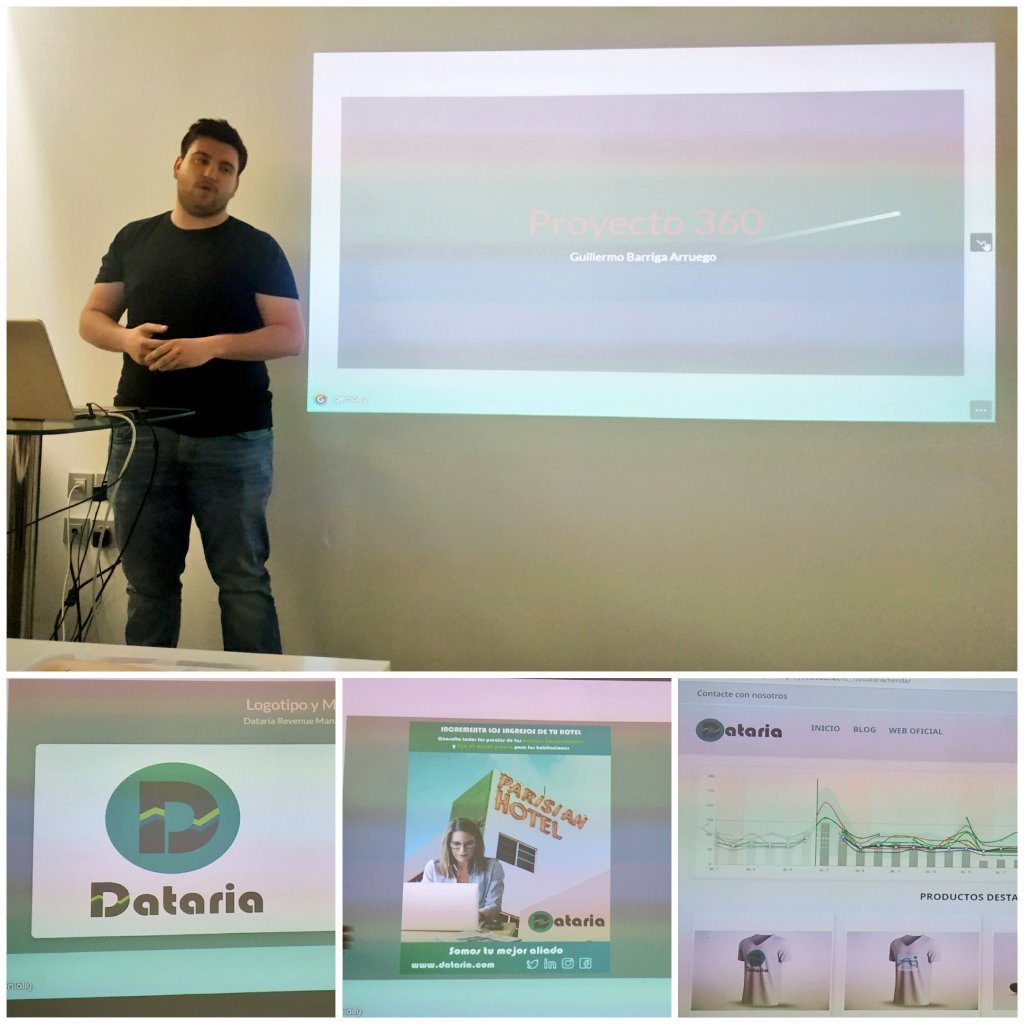 NettDigital's tweet photo. Continuamos viendo en acción a nuestros alumnos presentando el #Proyecto360 del #MasterMPD Mohamed @ZaragozaVintage con el proyecto @teltronic_zgz soluciones en comunicaciones para empresas, Verónica Zárate @cafecon_v presentando su #MarcaPersonal y @gamoboss con @dataria 🏨 https://t.co/5yisCK8VK3