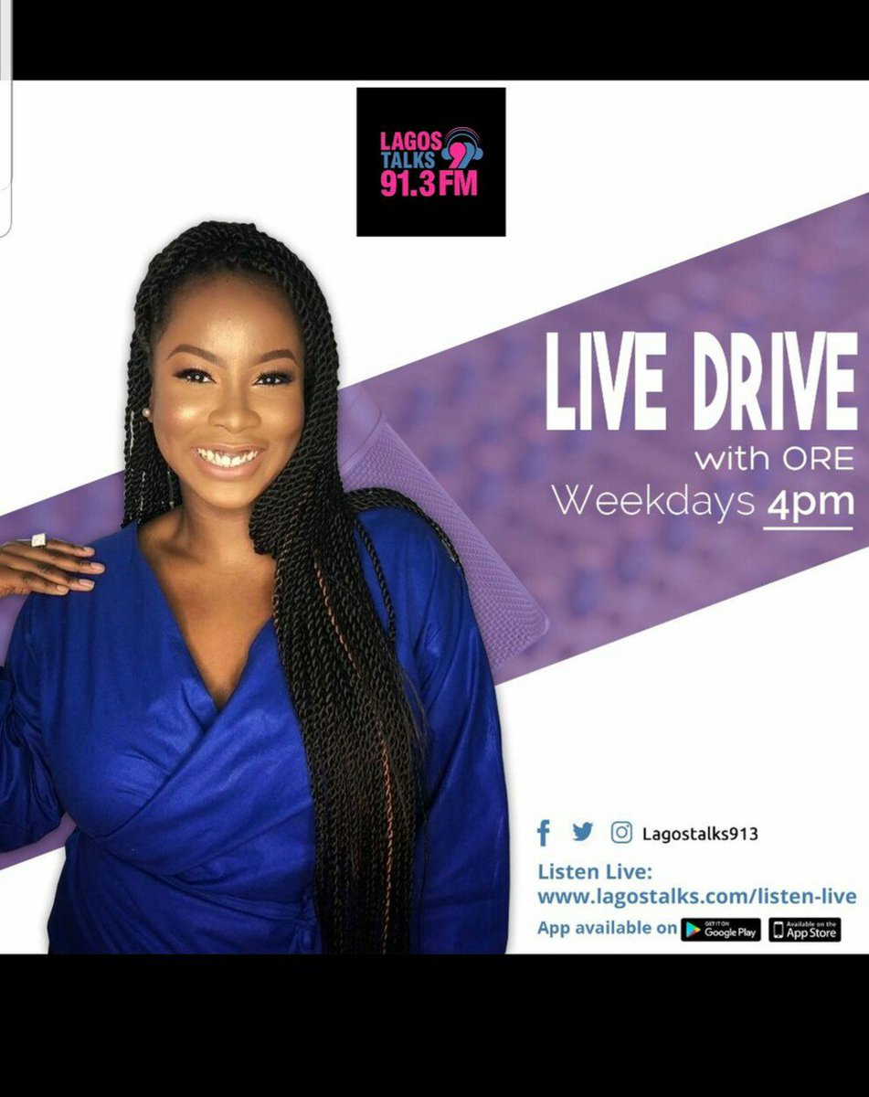 LagosTalks913's tweet photo. It's Fridays edition of #LiveDriveWithOre
Keeping you updated informed & entertained
Tune in @4.15pm for #TalkBusiness with @BudgITng
@5.15pm we have #FilmHouseFriday...the #WiseMenOfComedy comes up at 6pm and much more!
#JoinTheConversation
08091913913, 08092220913
08092345913 https://t.co/HQUndP7JyC