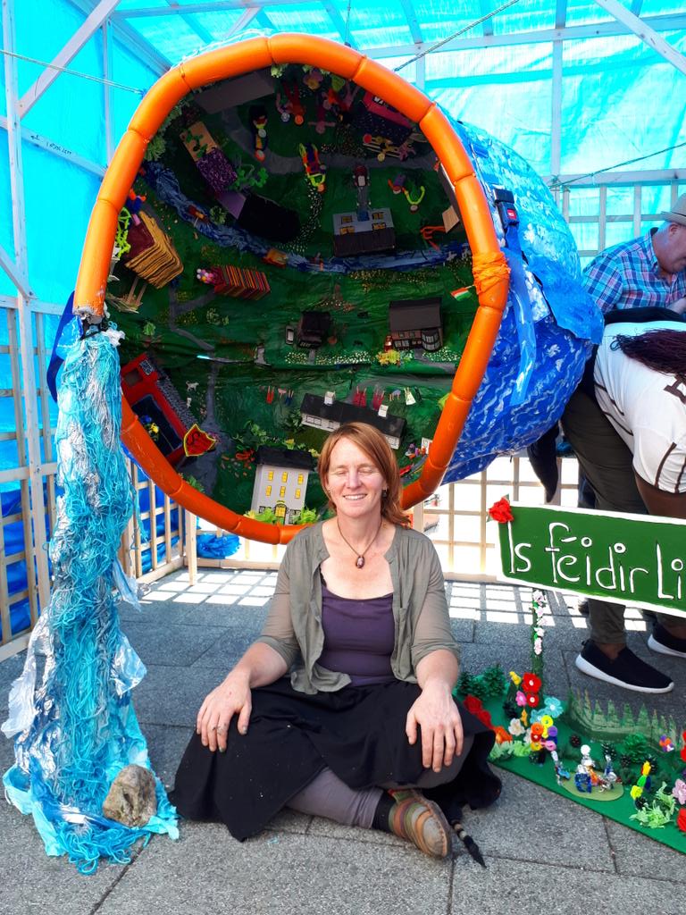 Mishel Griffiths, LWETB tutor,  in the Phoenix Centre's "Is Feidir Linn" globe. #DPOL #PhoenixCentre #CommunityEducation #Cruthu #Longford