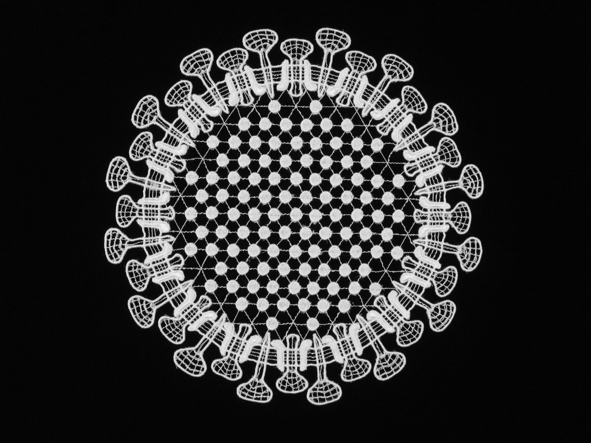 laurasplan's tweet photo. If you’re in #ATL stop by the @cdcgov to see "#TheWorldUnseen: Intersections of Art &amp; Science" at #davidjsencercdcmuseum thru 8/30. I'm thrilled to have my #lace #viruses "#Doilies" series (2004) included. INFO https://t.co/KEGgnFyXmt 
#sciart #computerizedtextiles #virus https://t.co/ZPQeSN8tge
