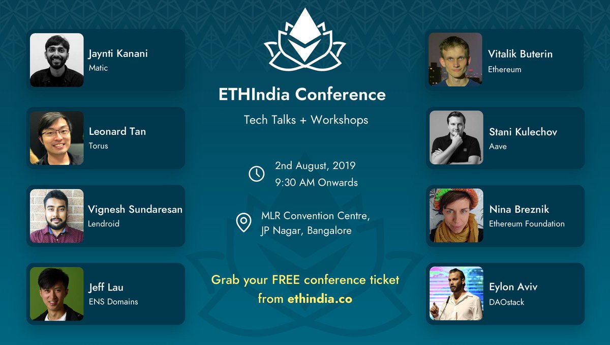 ETHIndiaco's tweet photo. As we are getting ready to host y'all, here's a sneak peak into super special lineup of speakers!✨

We are super excited to learn from the best brains in Crypto! Catch 'em all at #ETHIndia 2.0 coming 2nd August! 😍

Get your 🎟️ now before they run out! 

https://t.co/znWMFyTdbC https://t.co/PpFCBFnKx2