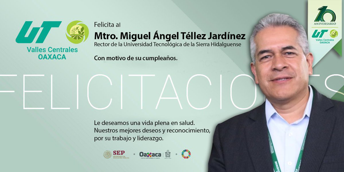utvco's tweet photo. La #ComunidadUTVCO, felicita al Mtro. @tellezjar, rector de la @utsierrahidalg, con motivo de su cumpleaños.
Le deseamos una vida plena en salud, nuestros mejores deseos y reconocimiento por su trabajo y liderazgo. https://t.co/X9RnCbC0ho