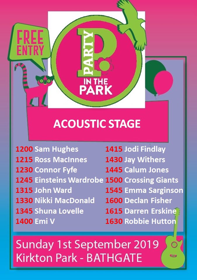 pitpbathgate's tweet photo. Heres the music line up for this years 10th anniversary of PITP Bathgate. Main Stage introduced by @JimGellatly. FREE ENTRY. Lots of family entertainment including Wrestling, Fun Fair, Food #westlothian #musicfestival #familyfun #bathgate https://t.co/ckY5aFN6bS