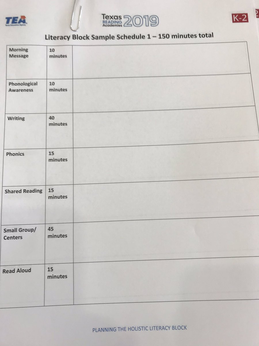 DrMelSkinner's tweet photo. It’s time to plan your #literacy block to #lifteverychild #txread https://t.co/WUtxhr57g6