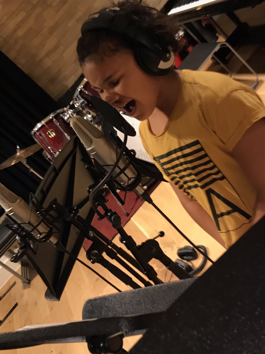 Loving the total commitment and expression in the this photo of a #voxpschoir member in the recording studio recently 🎤 🔥 🤘👏