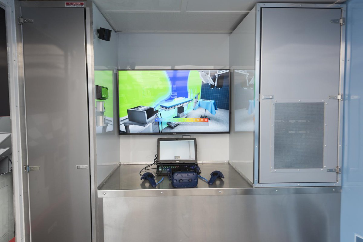 PriceHVAC's tweet photo. With 3 big screen TVs and virtual reality, there is never a dull moment in the Price UltraTour!
#HVAC #ScienceOfComfort #UltraSuite #UltraTour #Diffuser #LEDlighting #surgicalsuite #CriticalEnvironment https://t.co/FtPuRVujN6