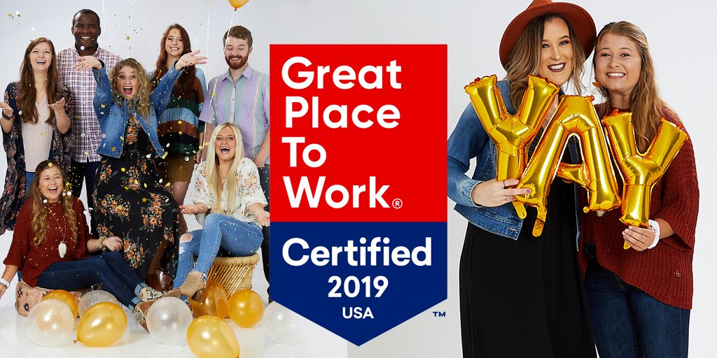 We are a family! We are Altar'd State! Today we celebrate our greatest accomplishment, our associates voting us a Great Place To Work for the 2nd year in a row. 

#AltardState #StandOutForGood #GPTW