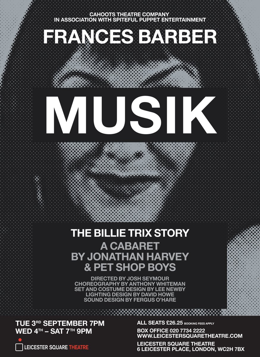 We are pleased to announce that ‘Musik’, the new cabaret show by Jonathan Harvey and Pet Shop Boys, will transfer to London for five performances after its run at the 
<a href="/edfringe/">Edinburgh Festival Fringe</a> Festival.