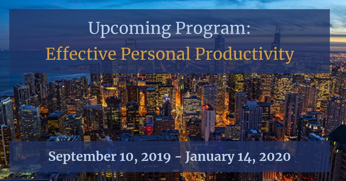 Are you joining us in September for the Effective Personal Productivity Program? We're excited to partner with <a href="/IMECillinois/">IMEC</a> to help leaders develop new and more productive behaviors to increase personal and team effectiveness. Enroll today! bit.ly/32VOIlW