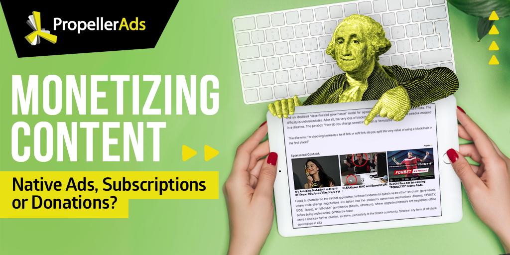 propellerads's tweet image. 💰 Do you want to earn good money from your website? It’s simpler than you might think!

Let’s start from choosing the right monetization way that fit your content the best 👉 bit.ly/2ZczS8s

#PropellerAds #nativeads #trafficmonetization #monetization