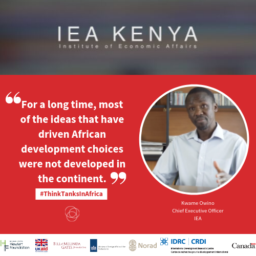 .#ThinkTanksInAfrica: “For a long time, most of the ideas that have driven African development choices were not developed in the continent.” Listen to more insights from @IEAKenya here: bit.ly/2YhomYg @IEAKwame #evidence #policy #impact #SDG @ReWild_Africa