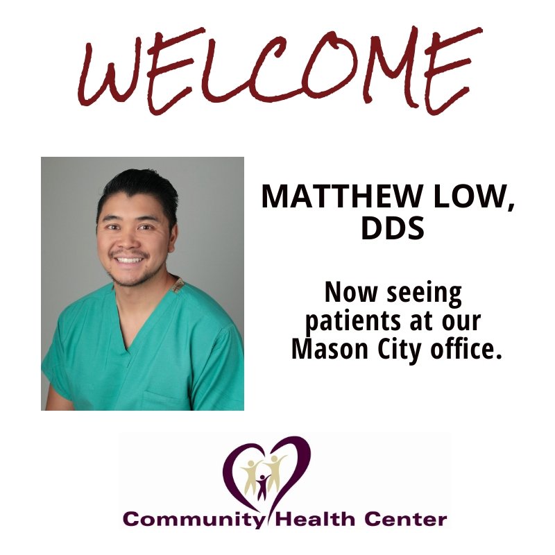 Community Health Center On Twitter Dr Matthew Low Joined The Community Health Center Of Mason City Earlier This Month He Attended Dental School At University Of California San Francisco And Completed An