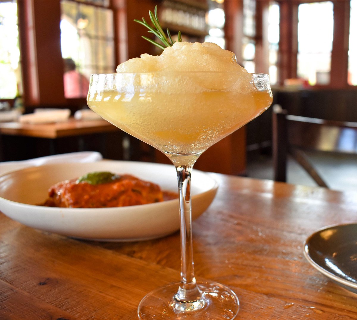 Cool off with this frozen favorite—Bellini. #TGIF #FrozenCocktail #cheers