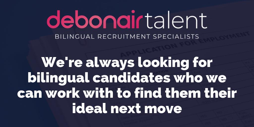Are you a bilingual candidate looking for your ideal next move? Get in touch! #BeDebonair #bilingual #recruitment debonairtalent.com