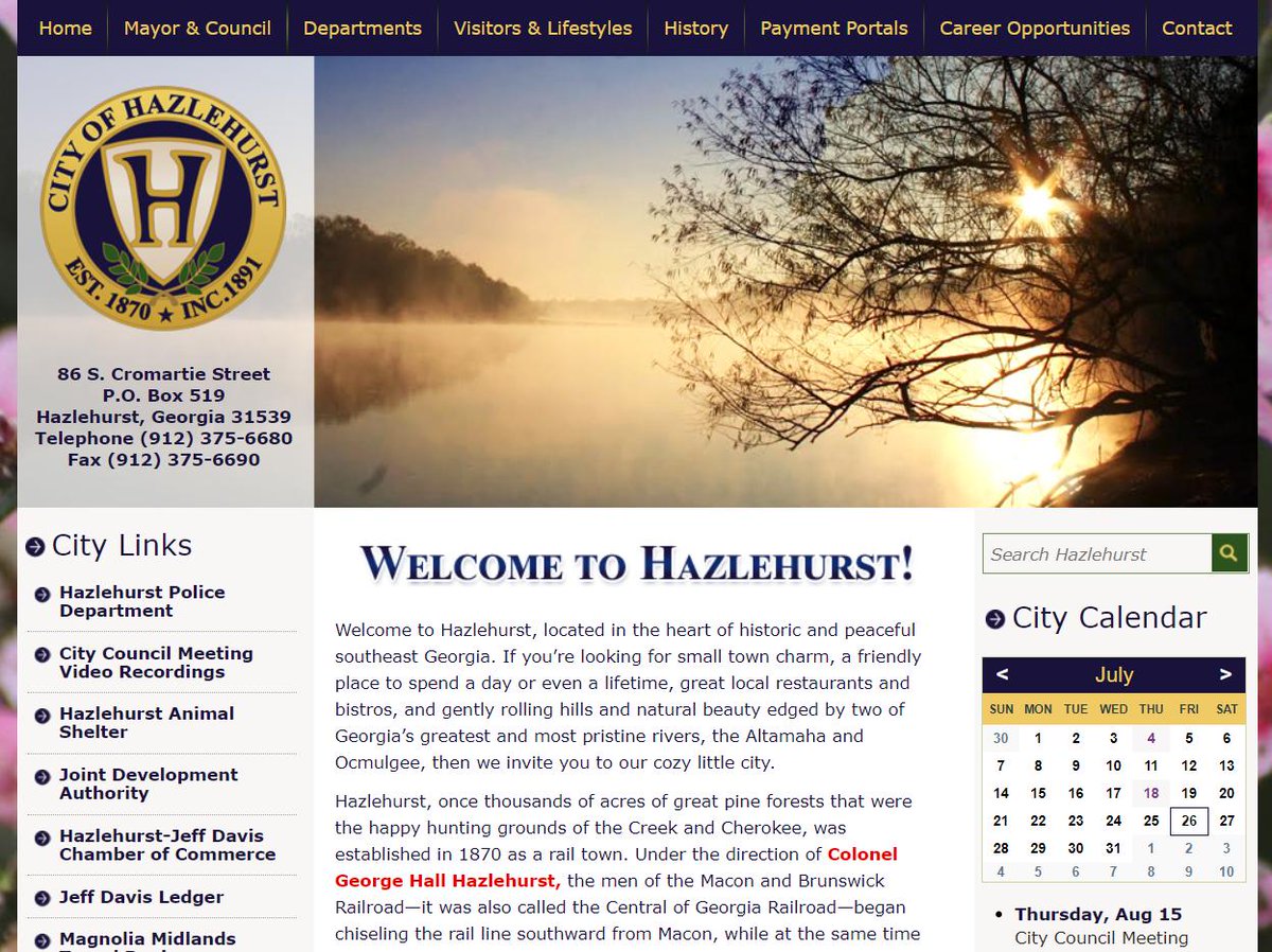 Sophicity's tweet photo. #WebsiteFriday - Check out the City of Hazlehurst GA's great looking website (https://t.co/4n8o2YQ2Bi)! -- @gacities #ITinaBox https://t.co/EQPdUmF2SH