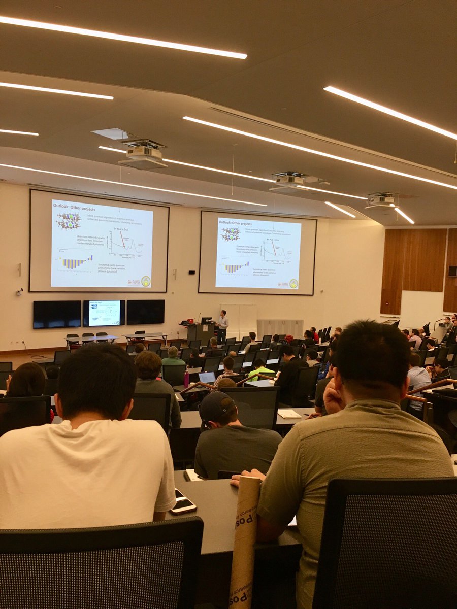 nacti2019's tweet image. Our last speaker of #nacti2019 was @JQInews’s own Norbert Linke, enlightening us on quantum-classical hybrid circuits with trapped ions. We’ll finish up a great week with three hours of lab tours #umdphysics #goterps 🐢