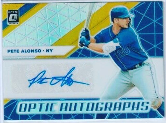 4AngryUnicorn's tweet image. Just Pinned to Trading Cards: Another absurd hit!!! 2019 Optic Pete Alonso Gold Auto /10!!! Thanks again to @mojobreak_com #pullingfire #polarbear #baseballcards