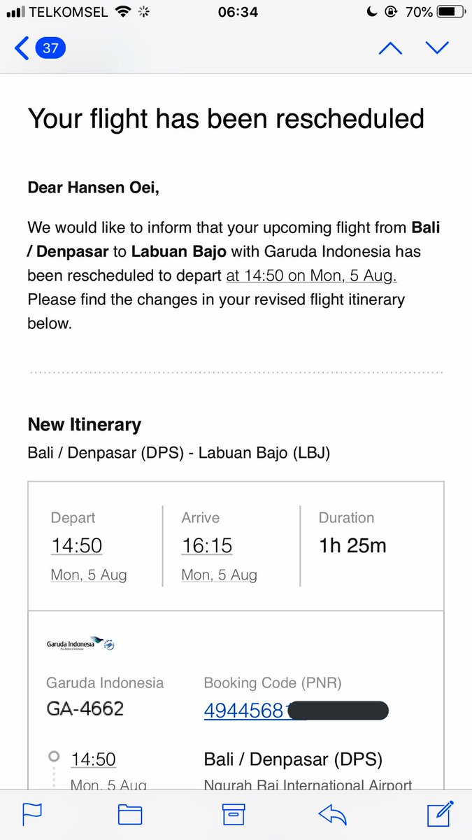 HansenOei's tweet photo. @IndonesiaGaruda why is my flight has been rescheduled twice? I’m so disappointed. What’s going on? https://t.co/jOV5cWfuDh