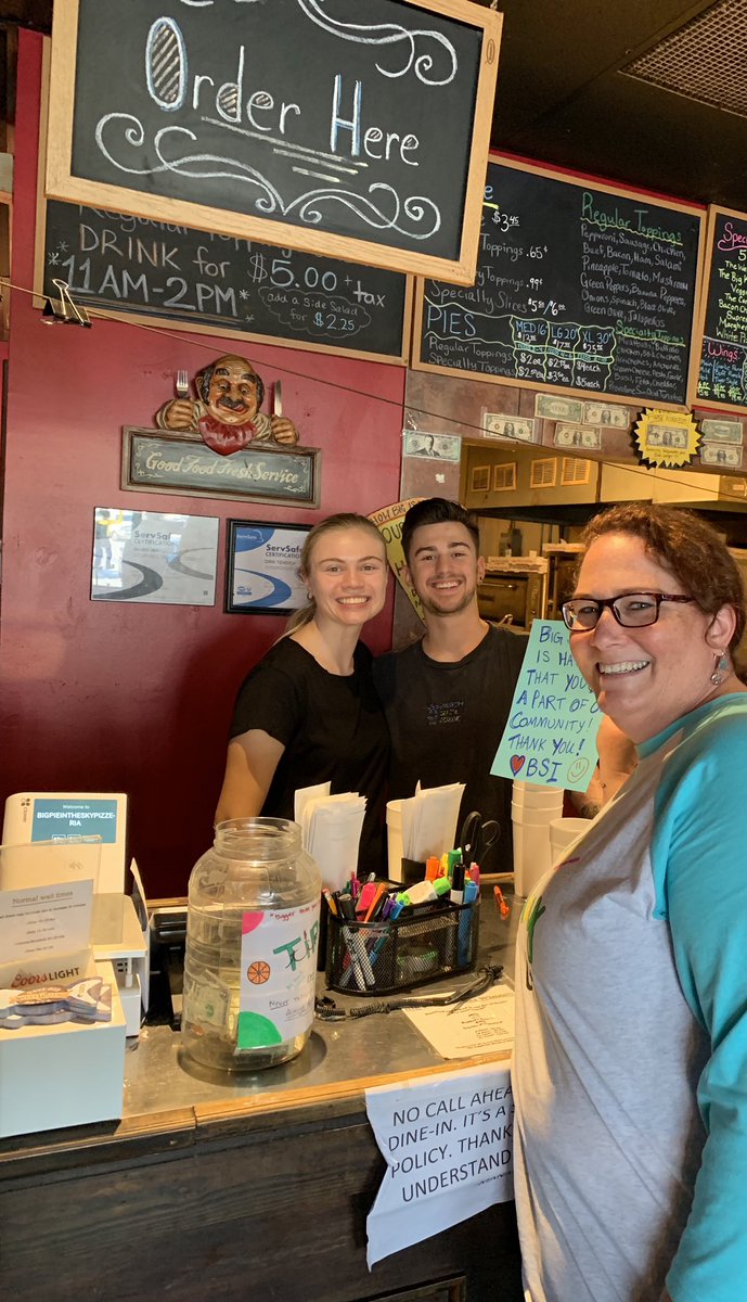 Thanking Kennesaw businesses for delicious pizza! Big Pie in the Sky! #gyho #happyatbsi #bsieaglepride