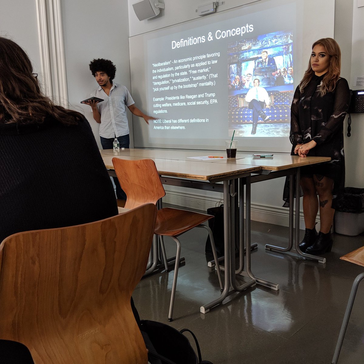 OPSSeattle's tweet image. Laura and Ali breaking down NeoLiberalism as it pertains to the sex trade and the feminist movement, young minds future leaders