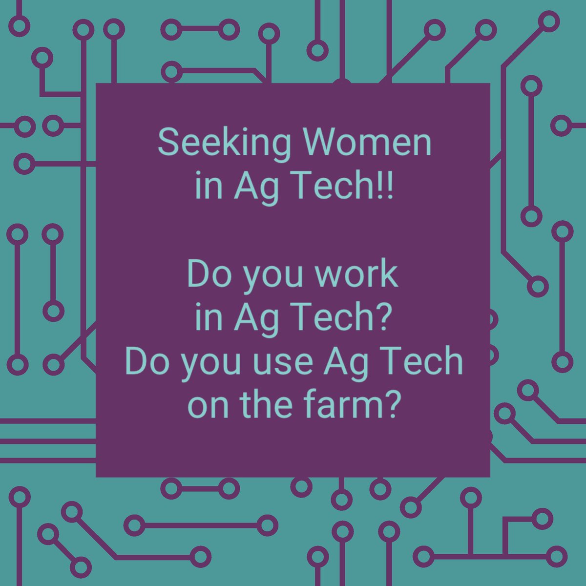 Calling all women in Ag Tech! We’re tired of seeing only men highlighted and quoted in the media so Amy Wu of @farmstoincubators and I are doing something about it. We’re creating a directory of women who ALSO AG TECH. Come on folx - lets get some representation rolling here!