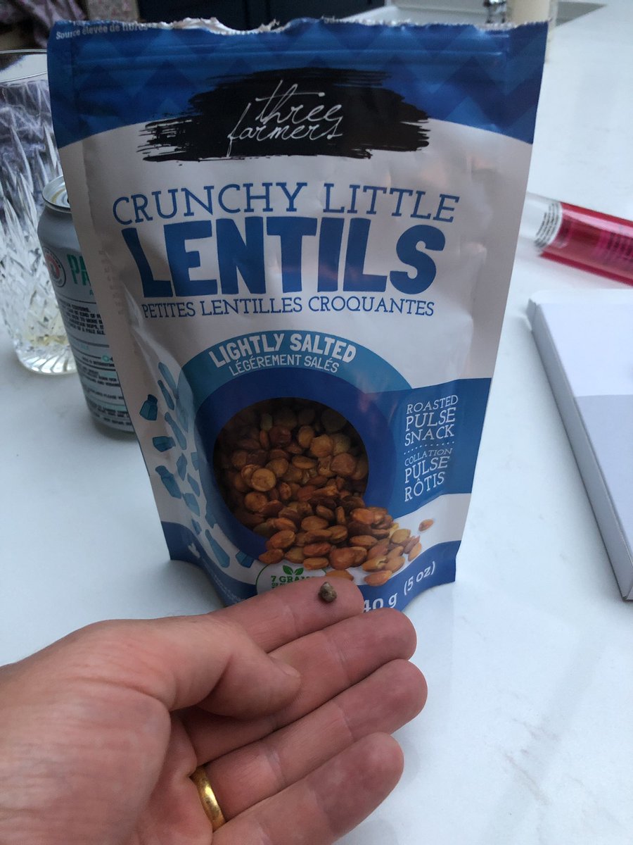 mickmoggs's tweet photo. @ThreeFarmers just bit down on a stone whilst eating your crunchy little lentils . Luckily no broken teeth ! https://t.co/2pmDz58sVB