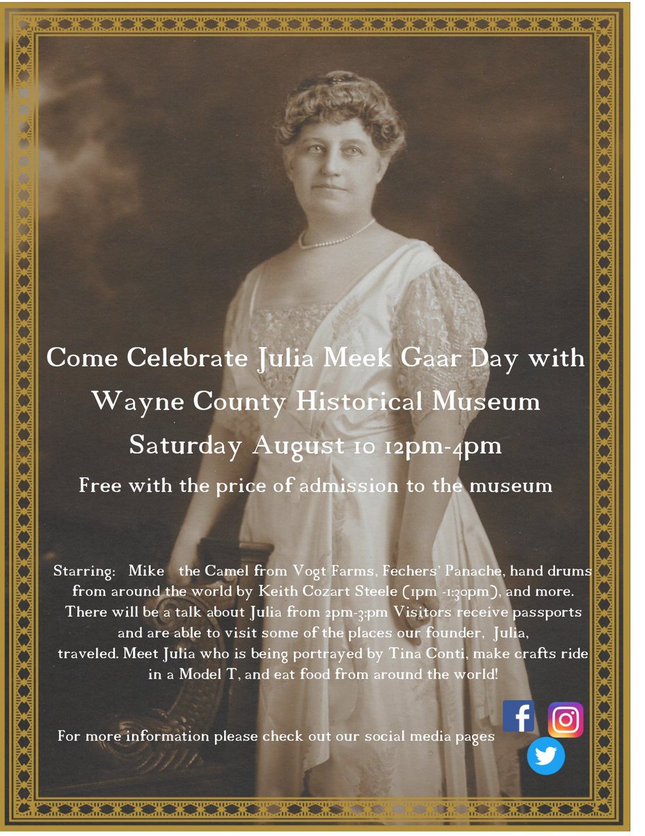 Joins us as we celebrate our Founder with a Julia Meek Gaar Day August 10th 12-4pm!