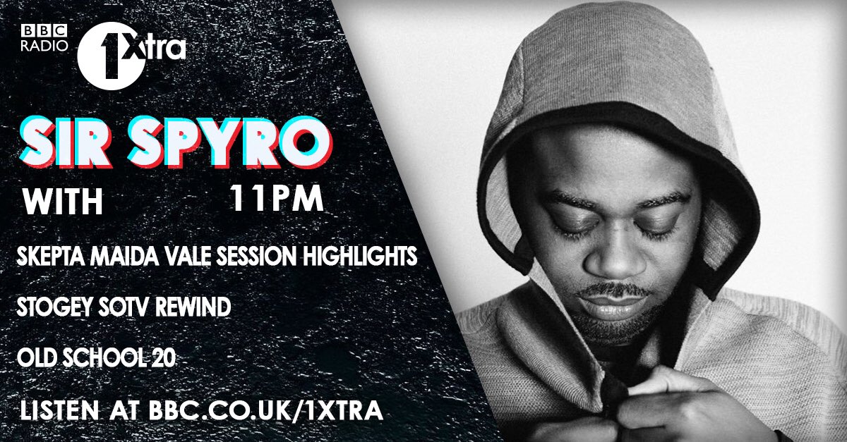 Sounds Of The Sir (@sirspyro) on Twitter photo 11pm Tonight on <a href="/1Xtra/">BBC Radio 1Xtra</a> ๐ป
Rewinding back to <a href="/Skepta/">Big Smoke -</a> from Maida Vale, <a href="/KamakazeLC/">kamdog</a> clarting the 1xtra party & <a href="/officialstogey/">Stogey</a> #SoundsOfTheVerse
Bangers from <a href="/crafty893/">Crafty 893</a> <a href="/LionessOfficial/">L!ONESS</a> <a href="/NumaCrew/">Numa Crew</a> <a href="/Leberin1/">Leberin</a> <a href="/Pjam100/">P Jam</a> <a href="/laughta1/">LAUGHTA ๐น๐ฅ๐ค</a> <a href="/logan_olm/">LOGAN</a> <a href="/TRoadz/">T.Roadz</a> <a href="/SNOW667/">#WINNERSTAYSON ๐</a> @Tana_1st <a href="/LadyShockers/">...LadyShockers...</a> 11pm Tonight on <a href="/1Xtra/">BBC Radio 1Xtra</a> ๐ป
Rewinding back to <a href="/Skepta/">Big Smoke -</a> from Maida Vale, <a href="/KamakazeLC/">kamdog</a> clarting the 1xtra party & <a href="/officialstogey/">Stogey</a> #SoundsOfTheVerse
Bangers from <a href="/crafty893/">Crafty 893</a> <a href="/LionessOfficial/">L!ONESS</a> <a href="/NumaCrew/">Numa Crew</a> <a href="/Leberin1/">Leberin</a> <a href="/Pjam100/">P Jam</a> <a href="/laughta1/">LAUGHTA ๐น๐ฅ๐ค</a> <a href="/logan_olm/">LOGAN</a> <a href="/TRoadz/">T.Roadz</a> <a href="/SNOW667/">#WINNERSTAYSON ๐</a> @Tana_1st <a href="/LadyShockers/">...LadyShockers...</a>