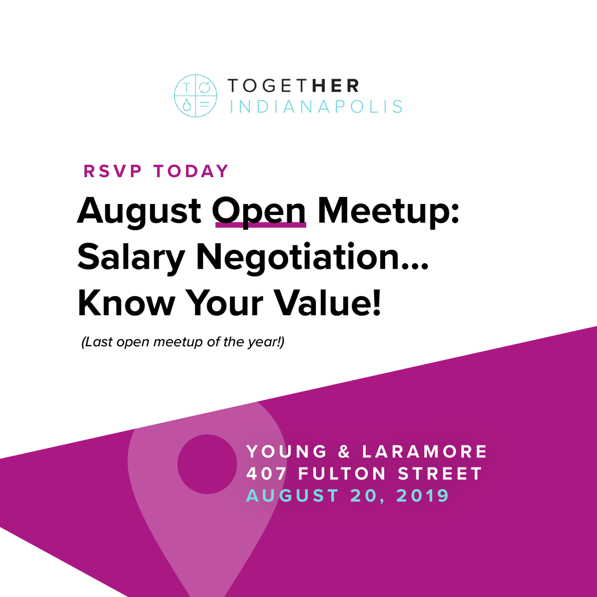 Reg is live for August! An open meetup means Together Digital members &amp; non-members can attend. Our confidential, ask-anything atmosphere makes this traditionally tough subject easier to talk about. Visit the event link to learn more and RSVP today! bit.ly/KnowURValue